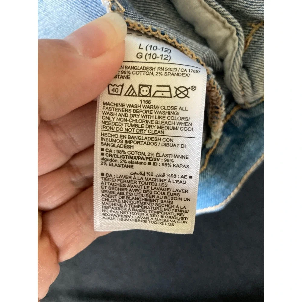 Old Navy Kids Blue Denim Trucker Jean Jacket Size L 10-12 Medium Wash Coat